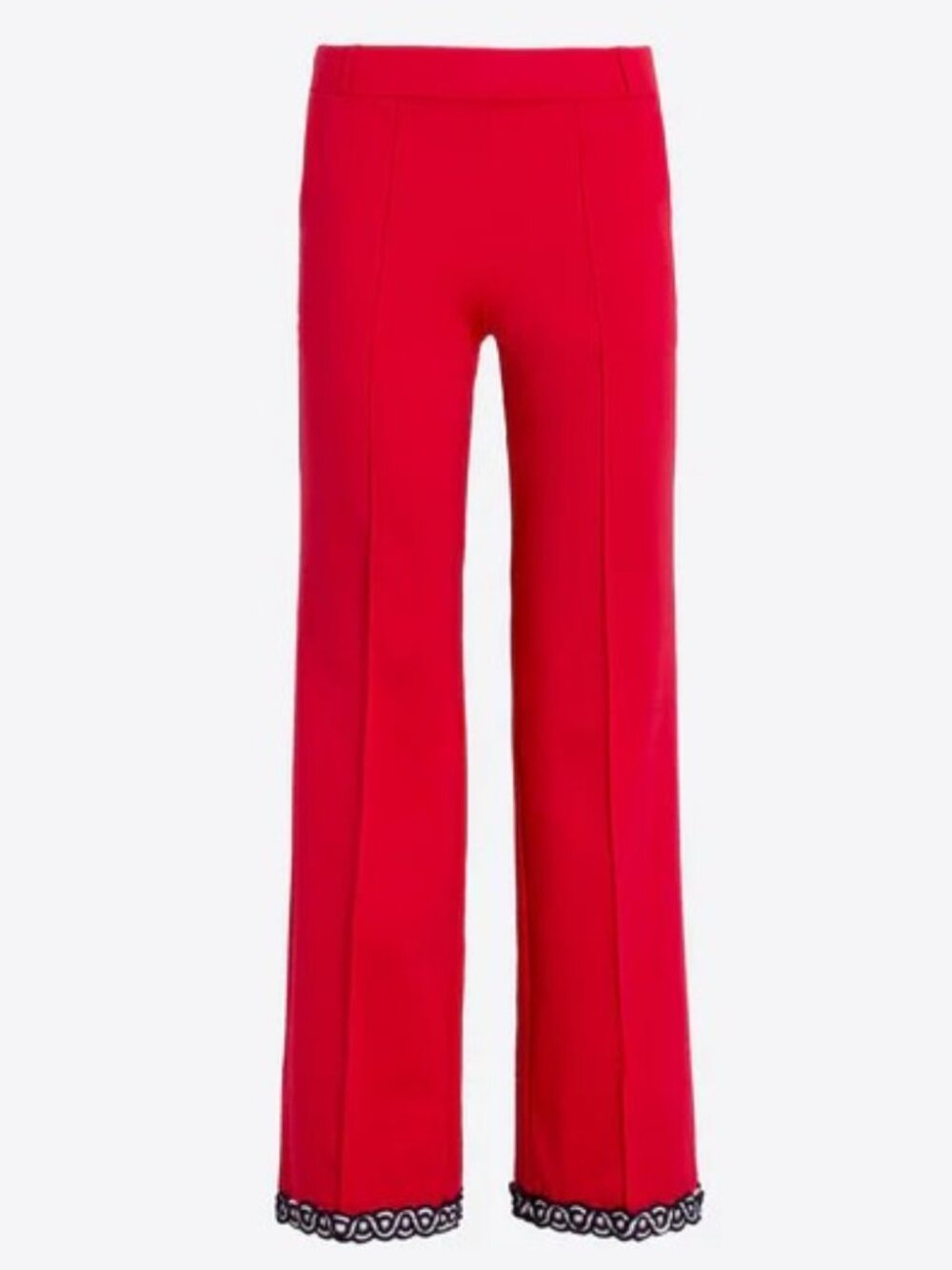 Vilagallo Straight Red Trousers with detail at the hem